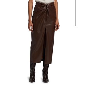 Nanushka Vegan Leather Midi Skirt